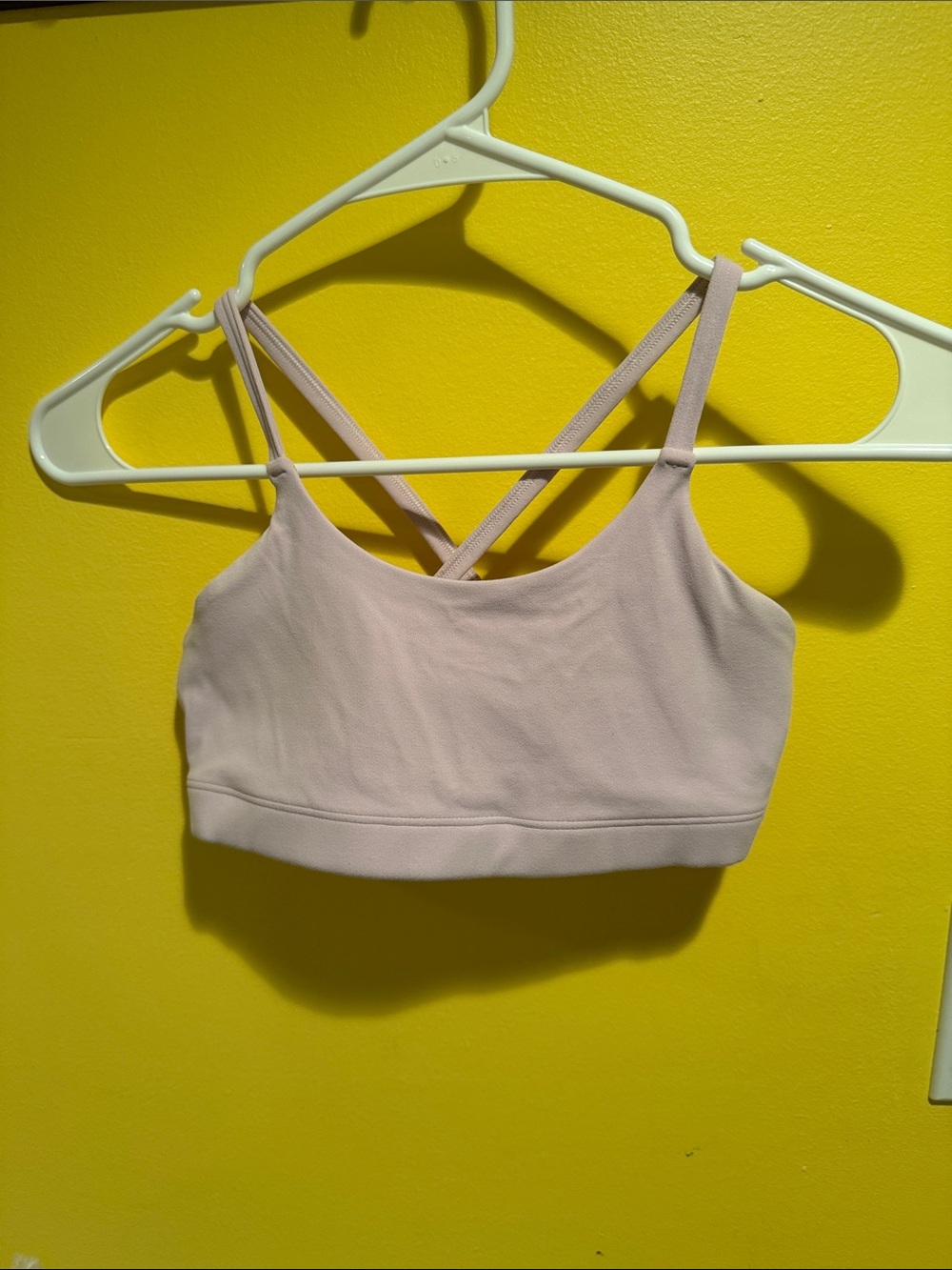 Athleta Girl Light Pink Sports Bra Crisscross Straps, size Large/12 (girls size)
